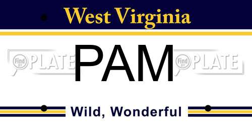 PAM West Virginia License Plate