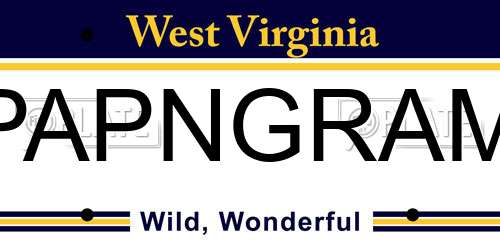 PAPNGRAM West Virginia License Plate