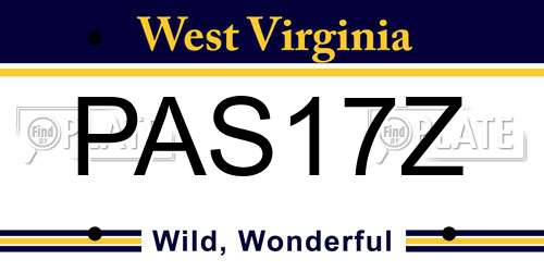 PAS17Z West Virginia License Plate