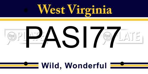 PASI77 West Virginia License Plate