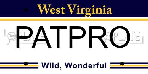 PATPRO West Virginia License Plate