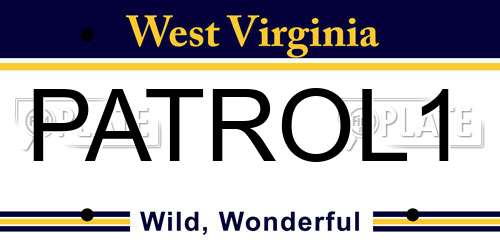 PATROL1 West Virginia License Plate