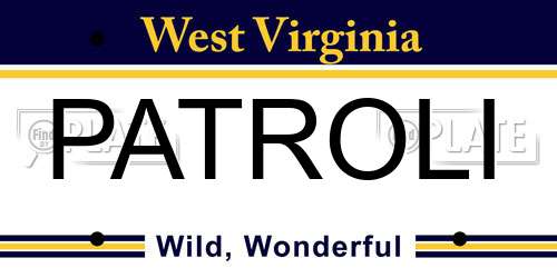 PATROLI West Virginia License Plate