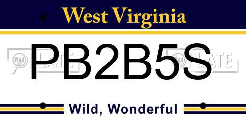 PB2B5S West Virginia License Plate