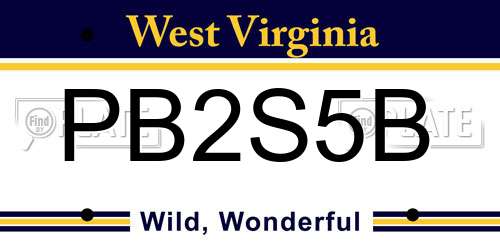 PB2S5B West Virginia License Plate
