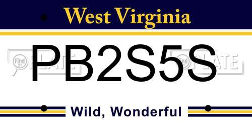PB2S5S West Virginia License Plate
