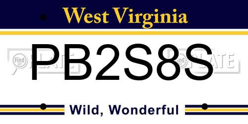 PB2S8S West Virginia License Plate