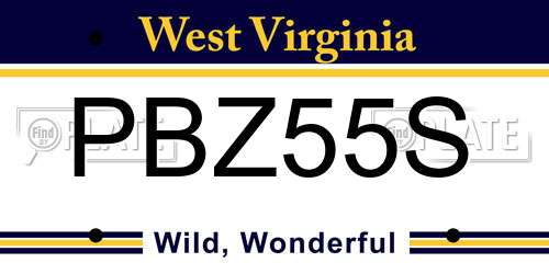 PBZ55S West Virginia License Plate