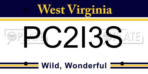 PC2I3S West Virginia License Plate