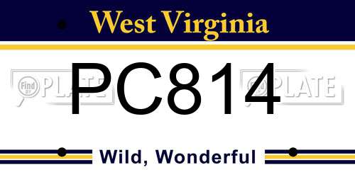 PC814 West Virginia License Plate