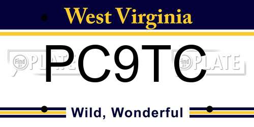 PC9TC West Virginia License Plate