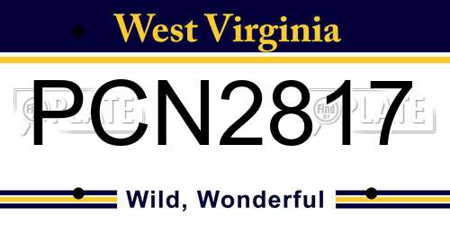 PCN2817 West Virginia License Plate