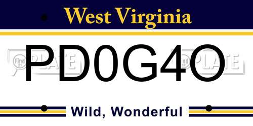 PD0G4O West Virginia License Plate