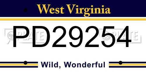 PD29254 West Virginia License Plate