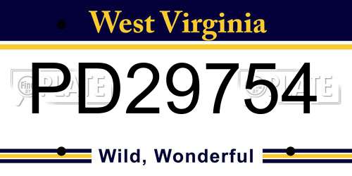 PD29754 West Virginia License Plate