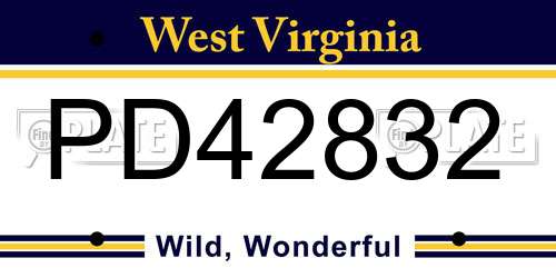 PD42832 West Virginia License Plate