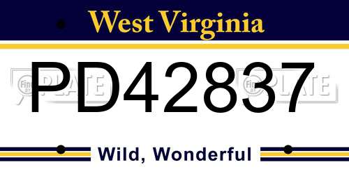 PD42837 West Virginia License Plate