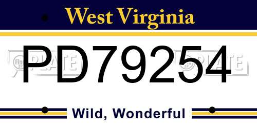 PD79254 West Virginia License Plate