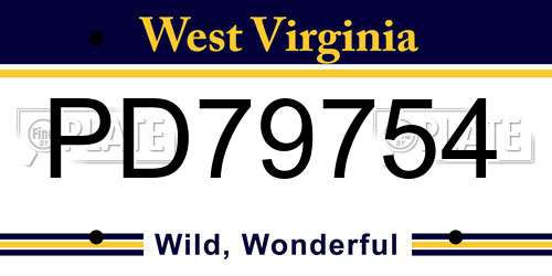 PD79754 West Virginia License Plate