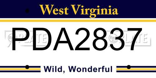 PDA2837 West Virginia License Plate
