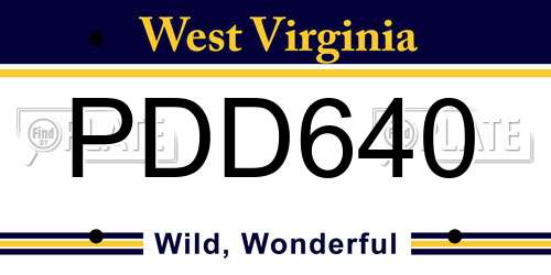 PDD640 West Virginia License Plate