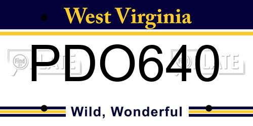 PDO640 West Virginia License Plate