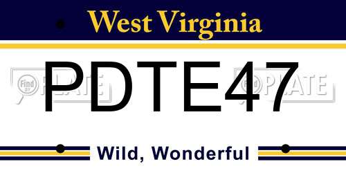 PDTE47 West Virginia License Plate