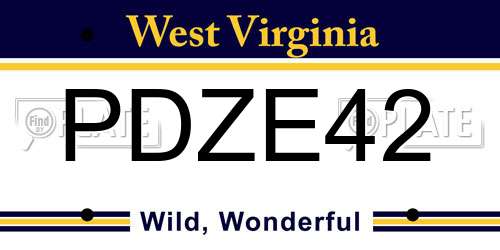 PDZE42 West Virginia License Plate