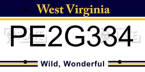 PE2G334 West Virginia License Plate