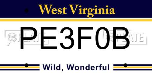 PE3F0B West Virginia License Plate