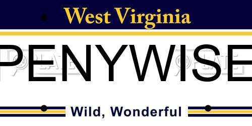 PENYWISE West Virginia License Plate