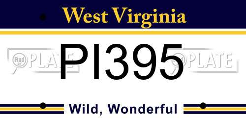 PI395 West Virginia License Plate