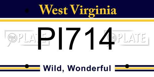 PI714 West Virginia License Plate