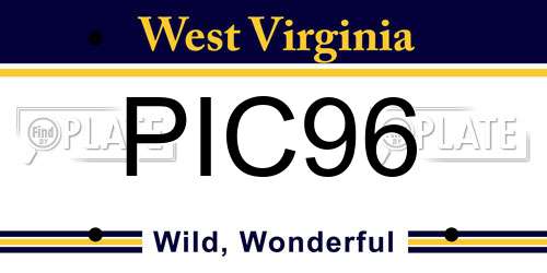 PIC96 West Virginia License Plate