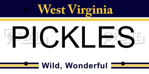 PICKLES West Virginia License Plate