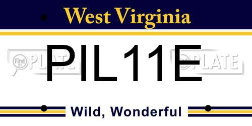 PIL11E West Virginia License Plate