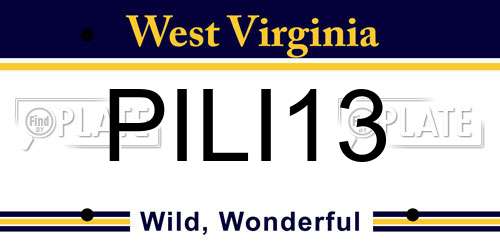 PILI13 West Virginia License Plate