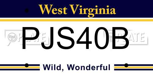 PJS40B West Virginia License Plate