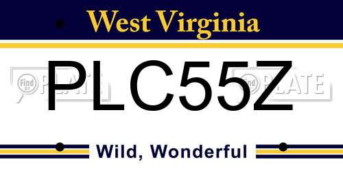 PLC55Z West Virginia License Plate