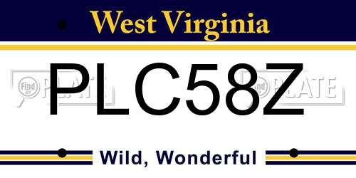 PLC58Z West Virginia License Plate