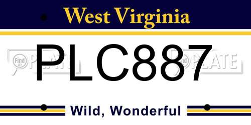 PLC887 West Virginia License Plate