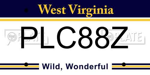 PLC88Z West Virginia License Plate