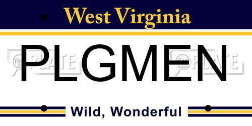 PLGMEN West Virginia License Plate