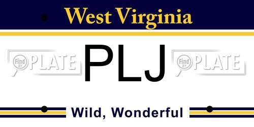 PLJ West Virginia License Plate
