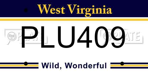 PLU409 West Virginia License Plate