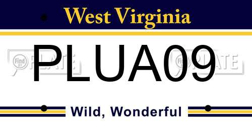 PLUA09 West Virginia License Plate