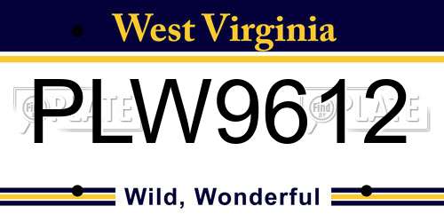 PLW9612 West Virginia License Plate
