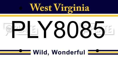 PLY8085 West Virginia License Plate