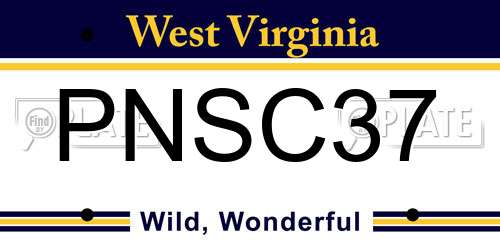 PNSC37 West Virginia License Plate