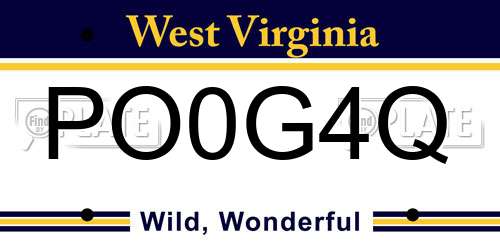 PO0G4Q West Virginia License Plate